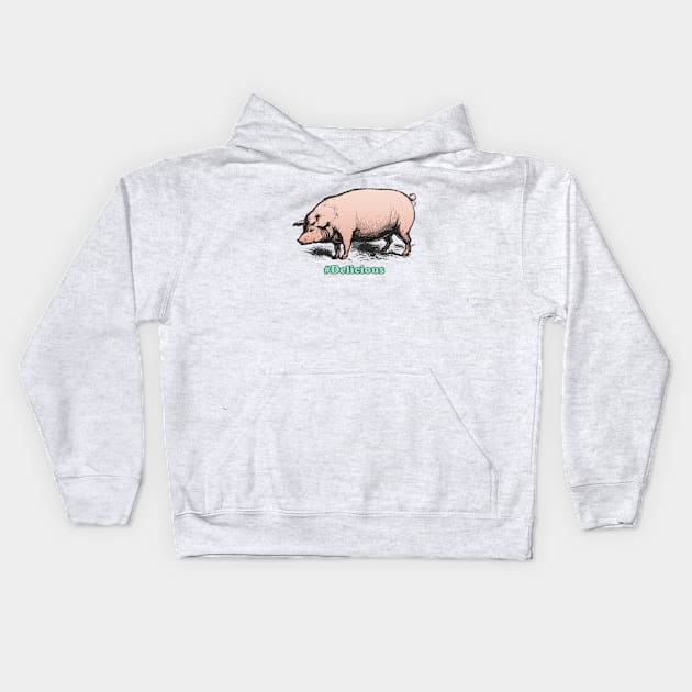 Pig Delicious (alt) Kids Hoodie by Roufxis